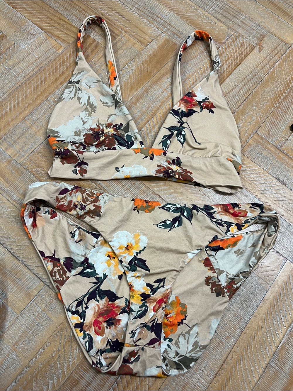 Boys + arrows Floral Beige Two-Piece swim